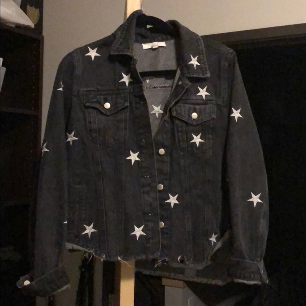 Black denim star jacket